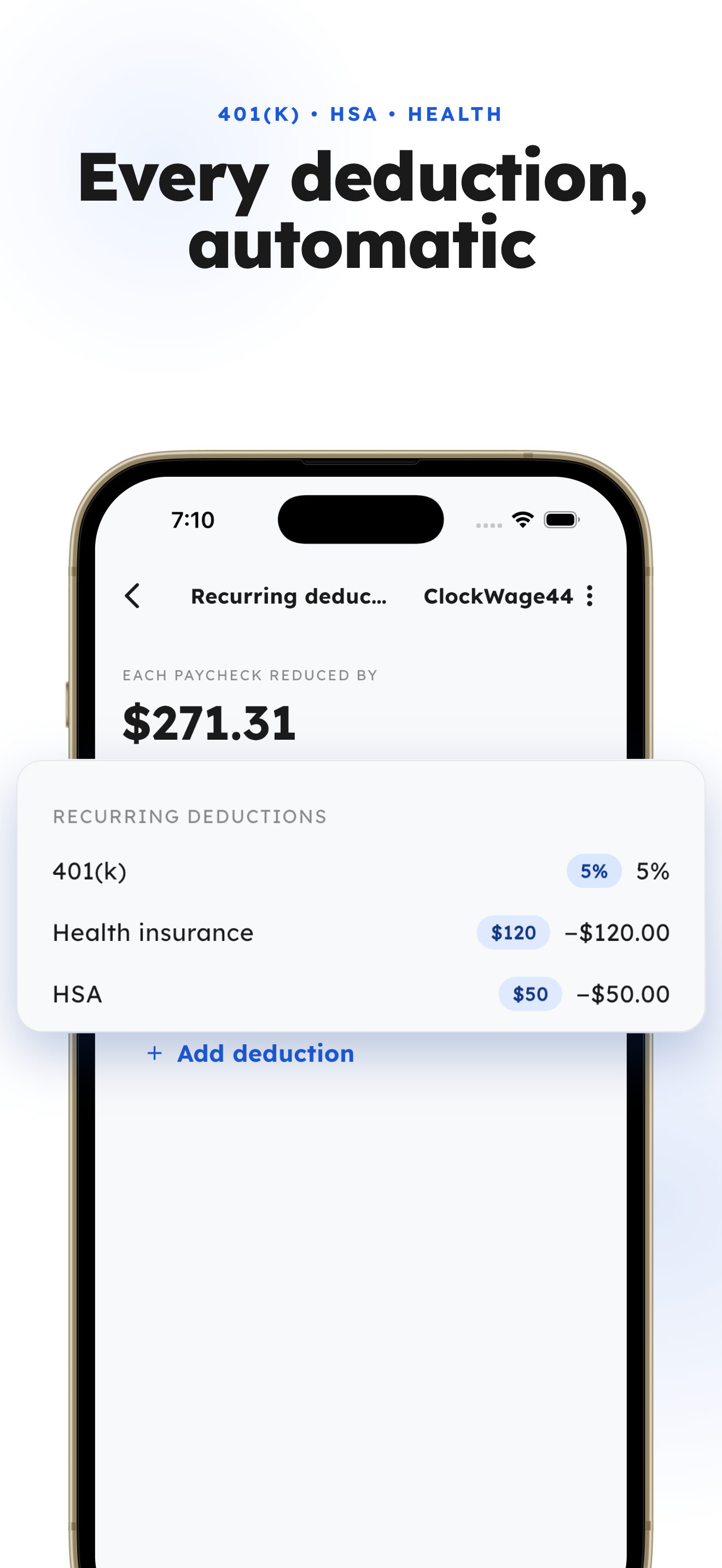 ClockWage44 — Deductions