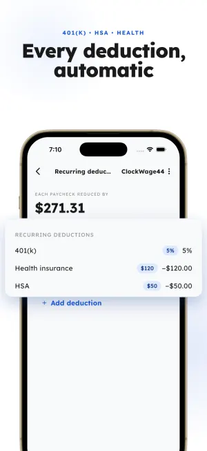 ClockWage44 — Deductions