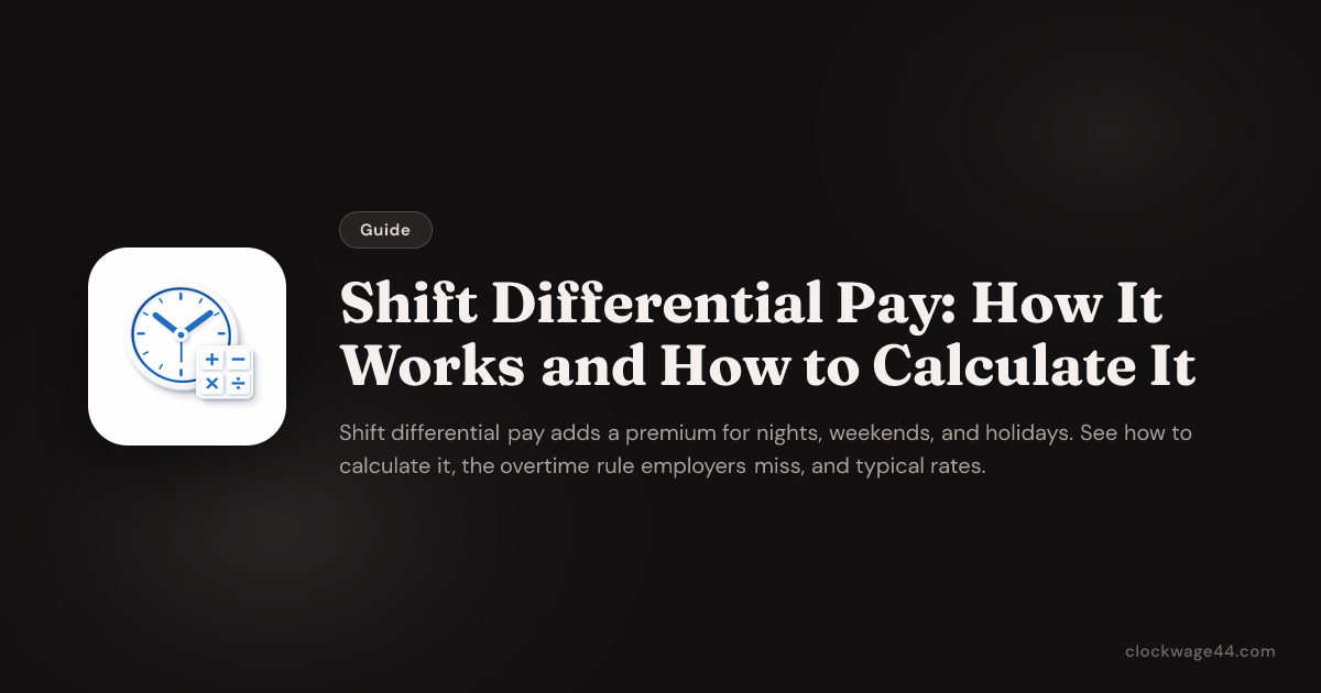 Shift Differential Example Chart Shift Differential Pay: How It Works and How to Calculate It — ClockWage44